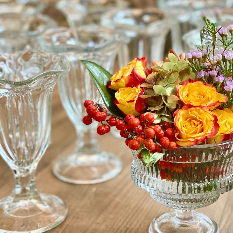 Pedestal Coupe Glass Bowl Trio by Bomshbee