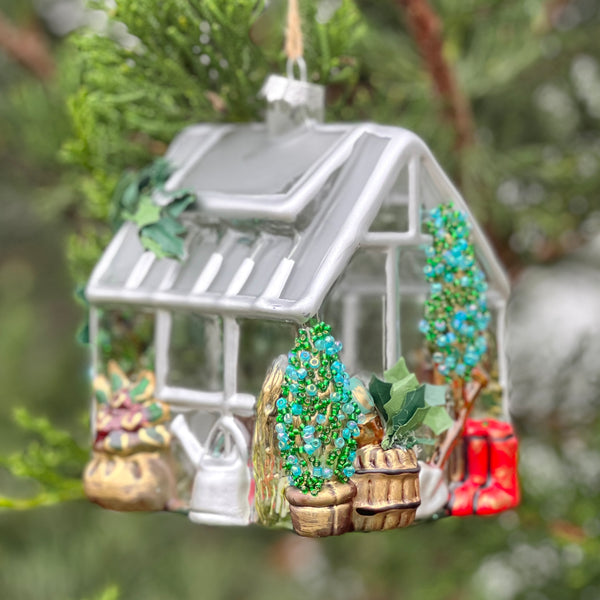 Glass Greenhouse Ornament