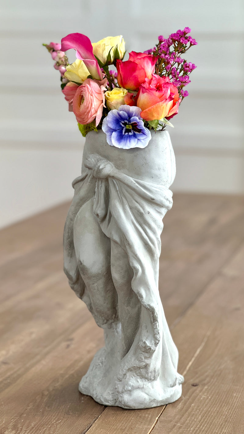 Statuesque Cement Figure Planter