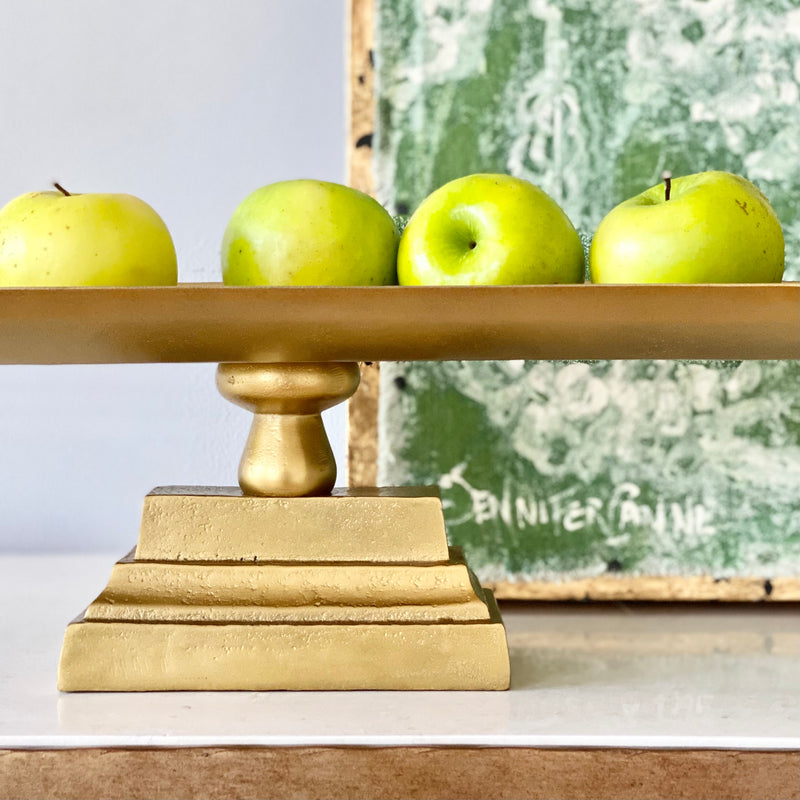 Long Antique Brass Display Pedestal