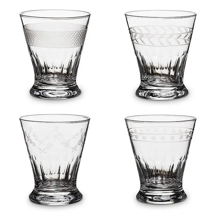 Etched Glass Tumblers set of 4