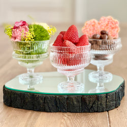 Pedestal Coupe Glass Bowl Trio by Bomshbee