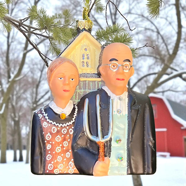 American Gothic Glass Ornament