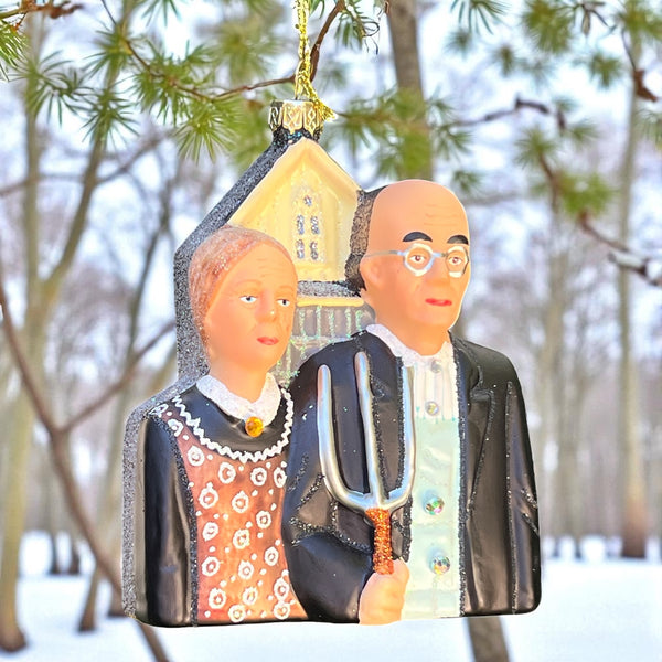 American Gothic Glass Ornament