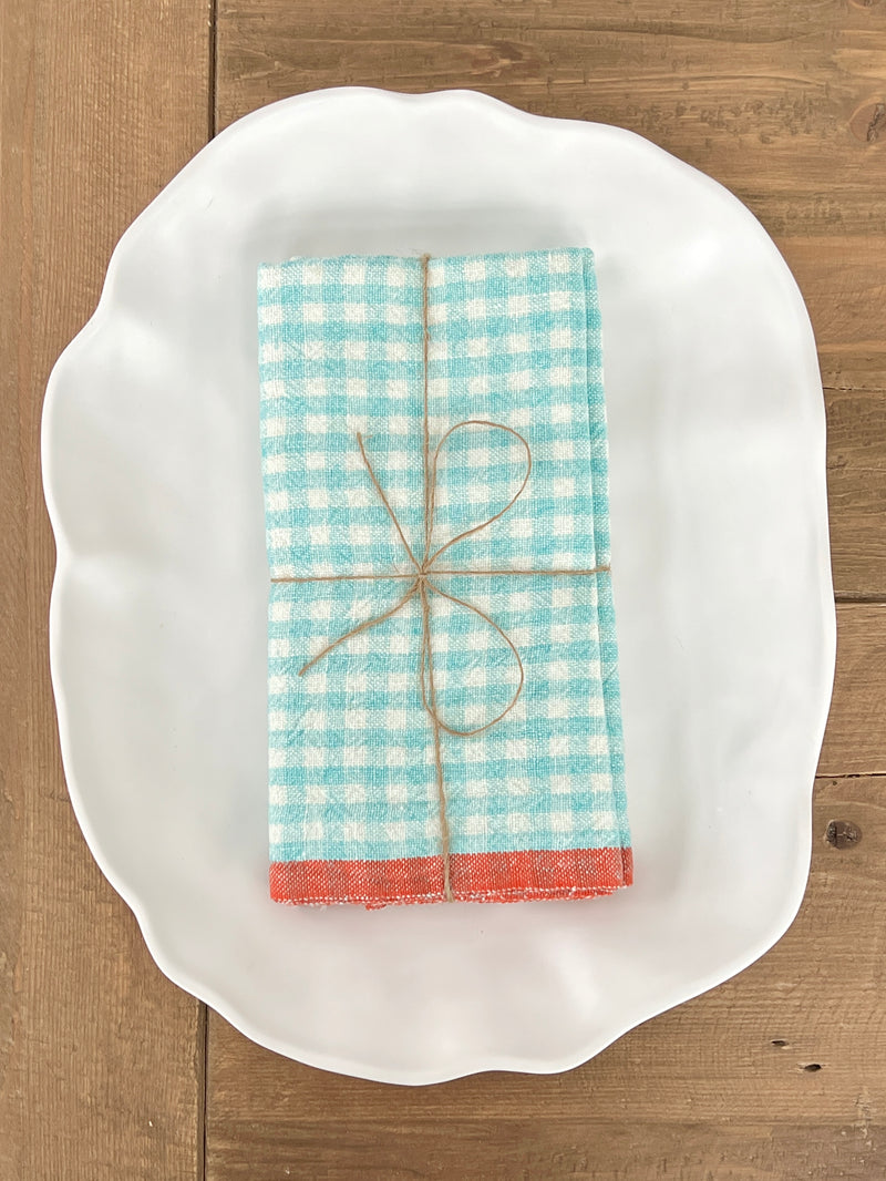 Heavyweight Gingham Linen Tea Towels by Caravan, 2 Assorted Colors