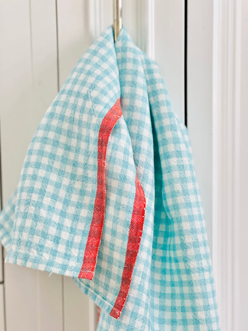 Heavyweight Gingham Linen Tea Towels by Caravan, 2 Assorted Colors