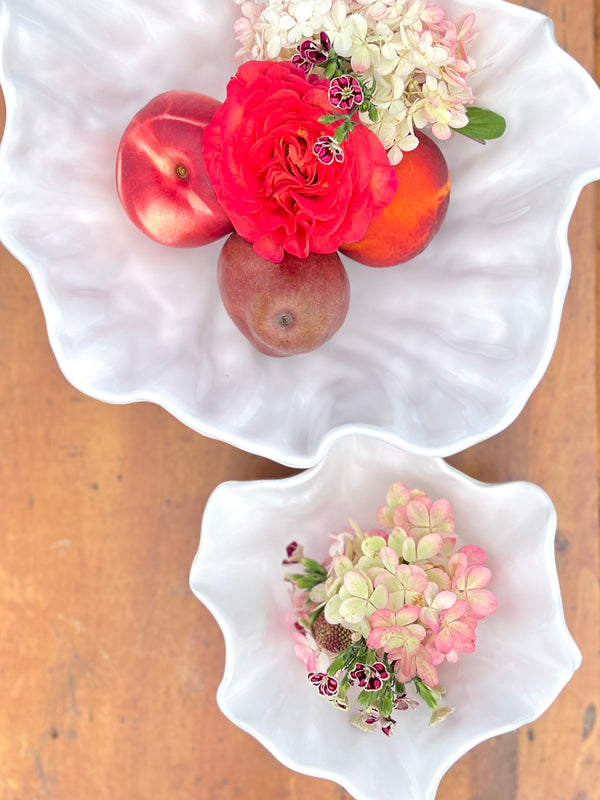 Vida White Melamine Small Bloom Bowl by Beatriz Ball