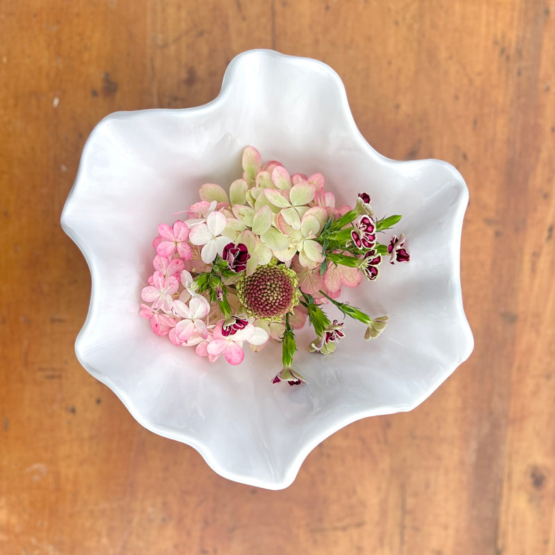 Vida White Melamine Small Bloom Bowl by Beatriz Ball