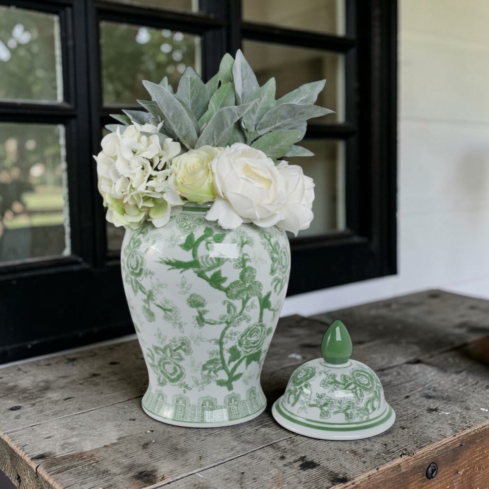 Elegant Ceramic Chinoiserie Temple Jar, in 2 sizes – Schuyler Pond