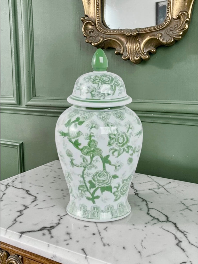 Elegant Ceramic Chinoiserie Temple Jar, in 2 sizes – Schuyler Pond