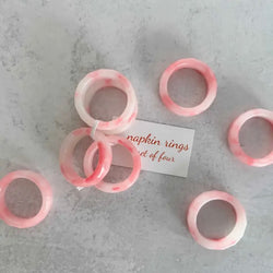 Acrylic Napkin Rings in Pink or Yellow