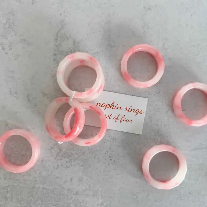 Acrylic Napkin Rings in Pink or Yellow