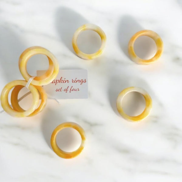 Acrylic Napkin Rings in Pink or Yellow