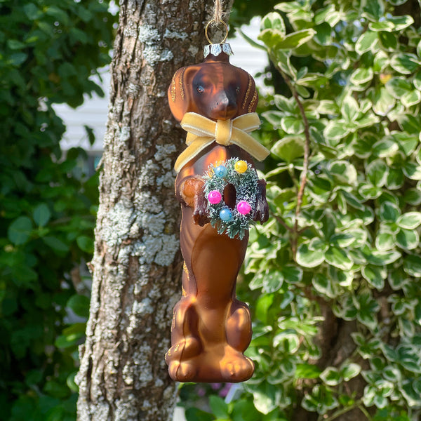 Handsome Glass Doxie Ornament by Cody Foster