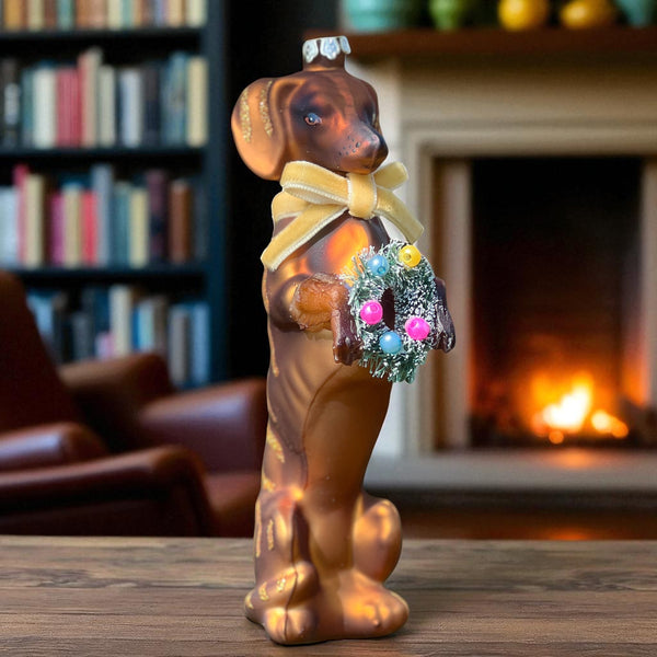 Handsome Glass Doxie Ornament by Cody Foster