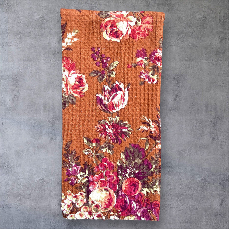 April Cornell Colorful Waffle Tea Towel in Bountiful Harvest