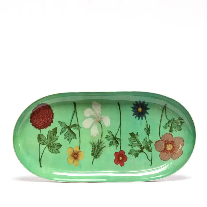 Festival of Flowers Enamel Trays, Round and Oval