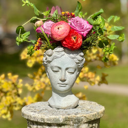 Small Cement Goddess Planter Vase