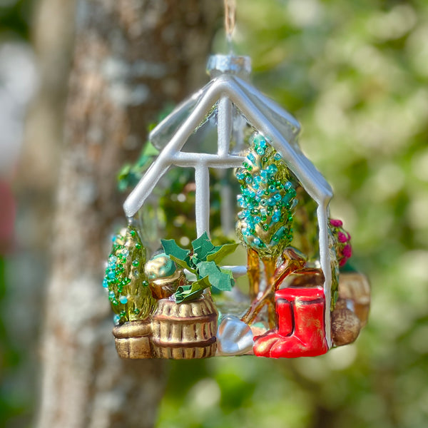 Glass Greenhouse Ornament