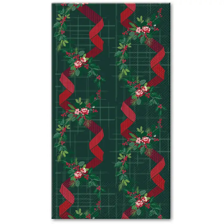 Festive Floral Garland Holiday Napkins, Assorted