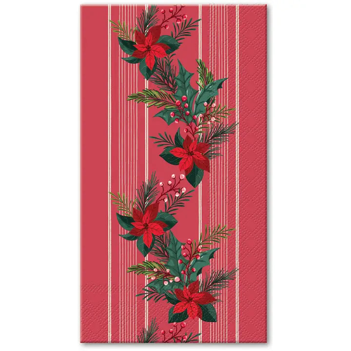 Festive Floral Garland Holiday Napkins, Assorted