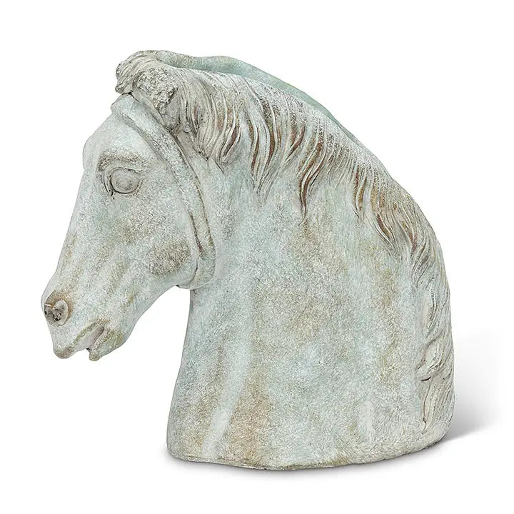 Sculptural Cement Horse Head Planter