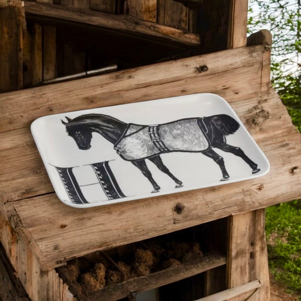 Vintage Inspired Melamine Horse Tray