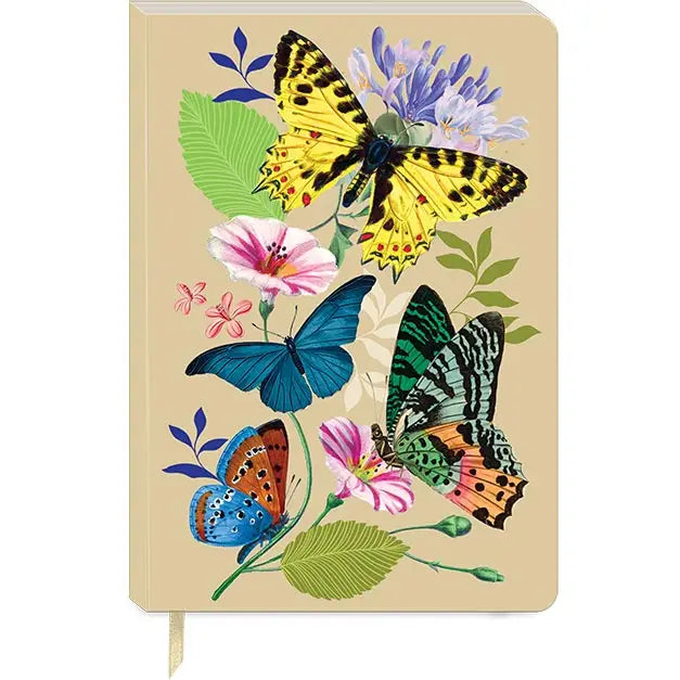 Vibrant Softcover Vintage Botanical Journals with Ribbon Bookmark, Assorted Styles