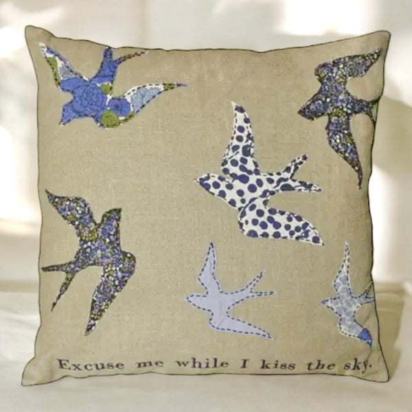 Excuse Me while I Kiss the Sky linen pillow by shopify
