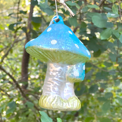 Double Blue Mushroom Ornament