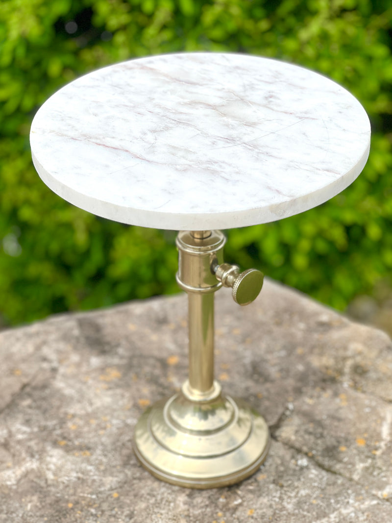 Marble and Antique Brass Cake Pedestal