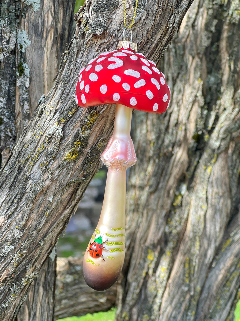 Heirloom Glass Mushroom Ornament Set