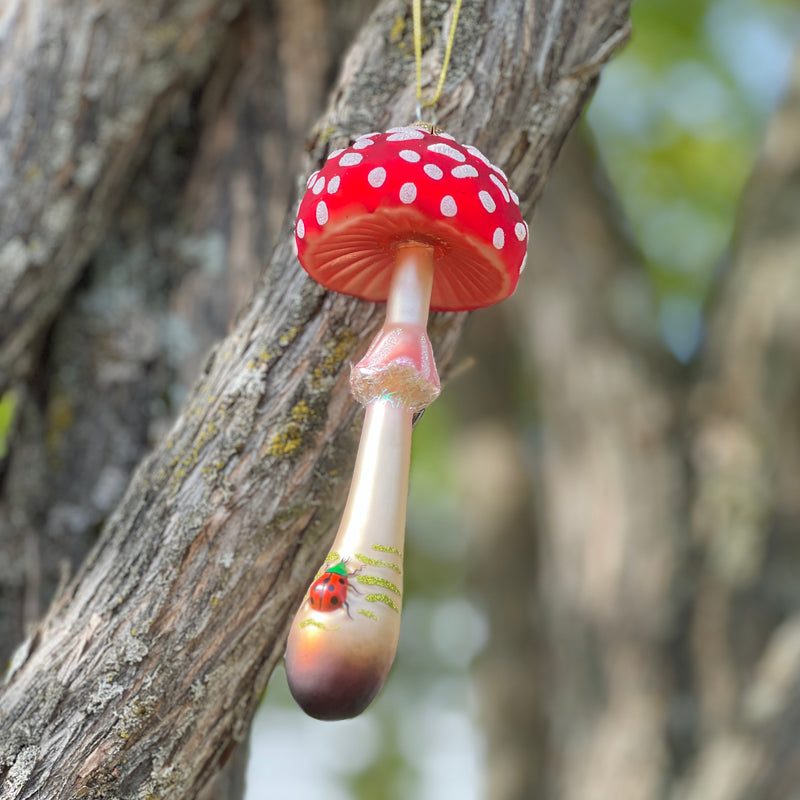 Heirloom Glass Mushroom Ornament Set