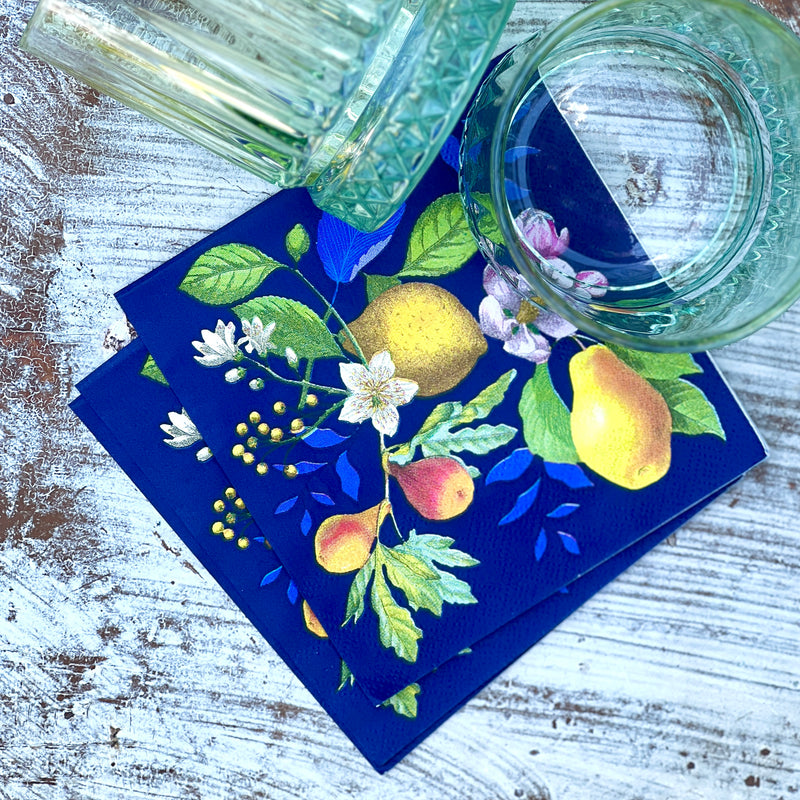 Colorful Botanical Paper Cocktail Napkins