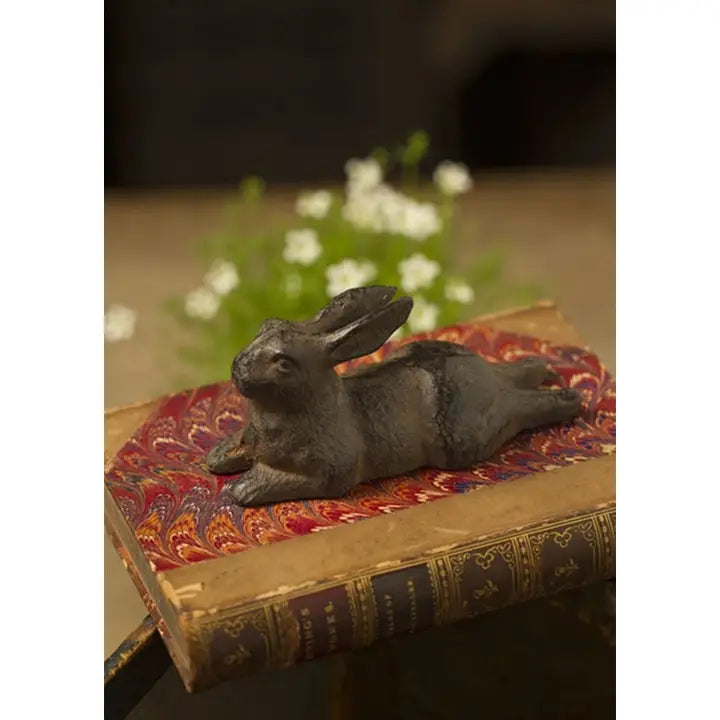 Resting Cast Iron Rabbit