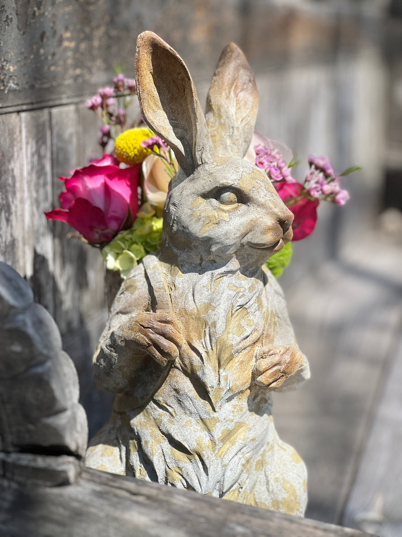 House Rabbit Full Body Standing Standing Rabbit with Basket – Schuyler Pond Home and Garden