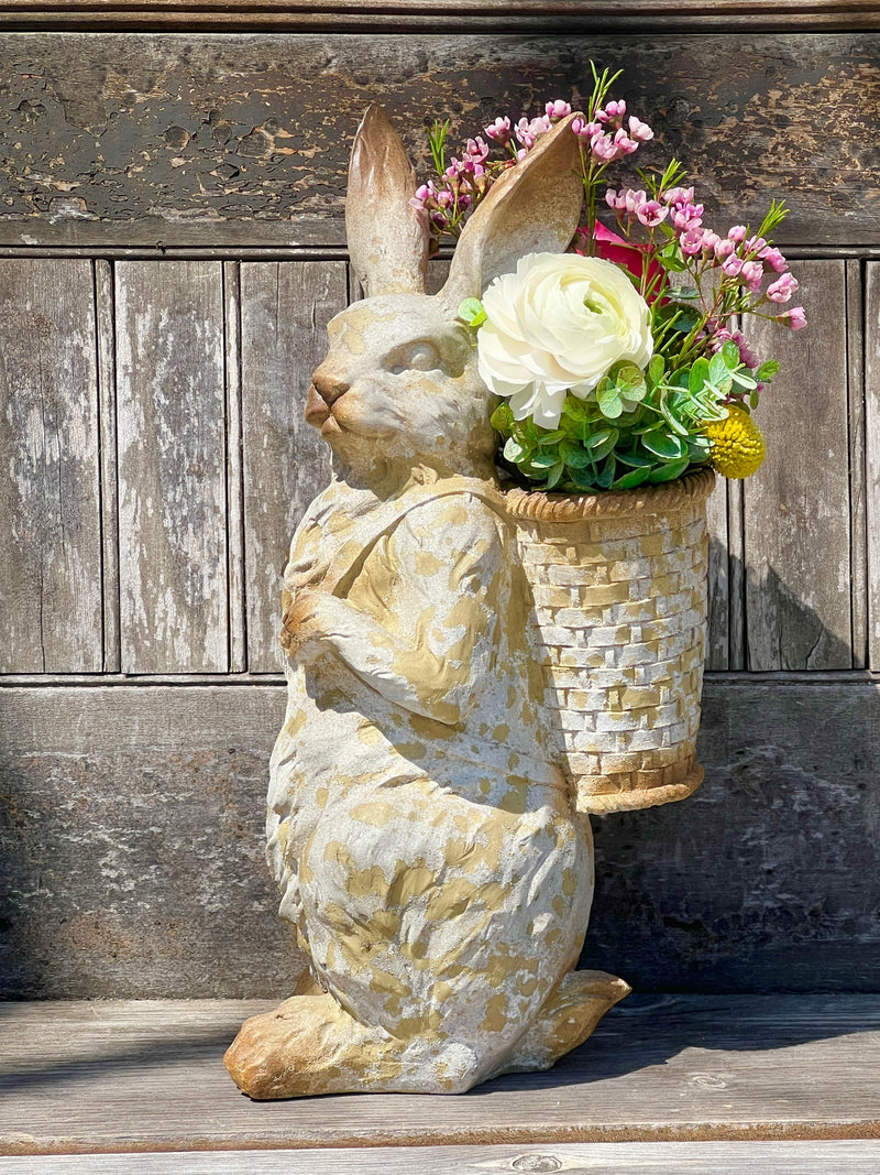 Standing Rabbit with Basket – Schuyler Pond Home and Garden