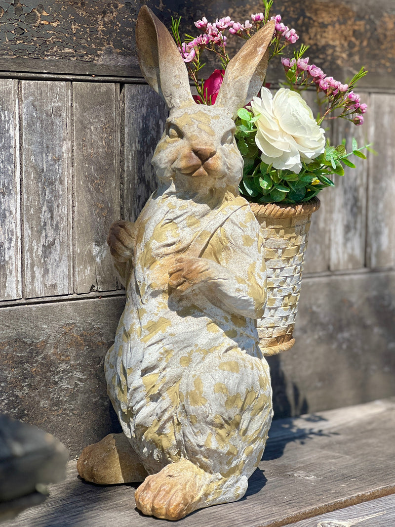 Standing Rabbit with Basket – Schuyler Pond Home and Garden