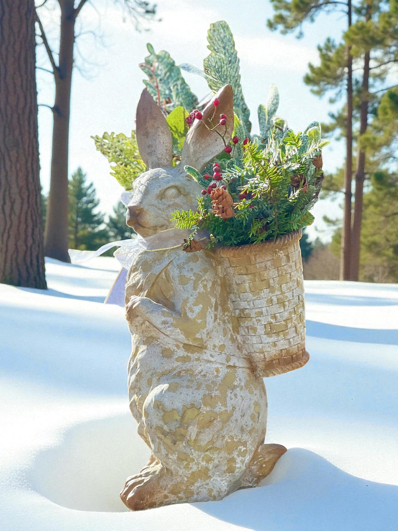 Edgecomb Pod Rabbit Standing Rabbit with Basket – Schuyler Pond Home and Garden