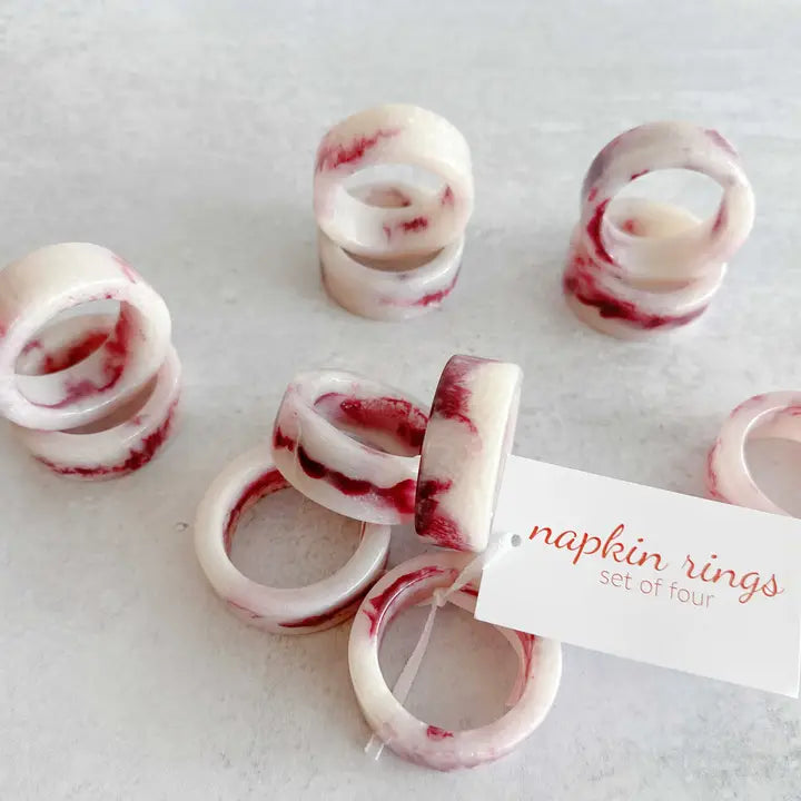 Acrylic Napkin Rings in Fall Multi or Raspberry sets of 4