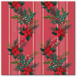 Festive Floral Garland Holiday Napkins, Assorted