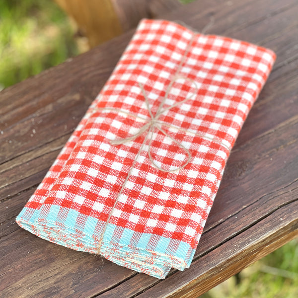 Heavyweight Gingham Linen Tea Towels Assorted Colors