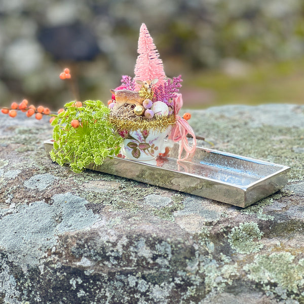 Aluminum Valet Tray with Raw Nickel Finish