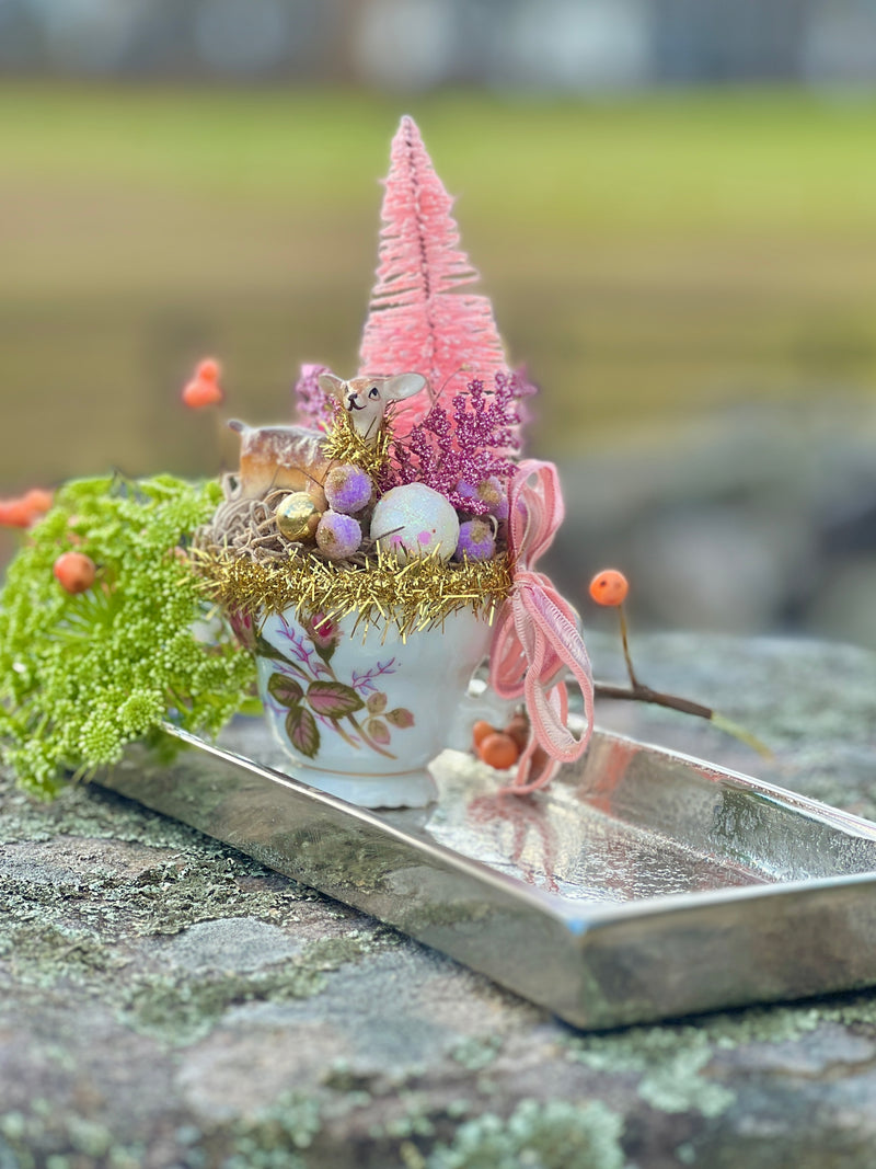 Aluminum Valet Tray with Raw Nickel Finish