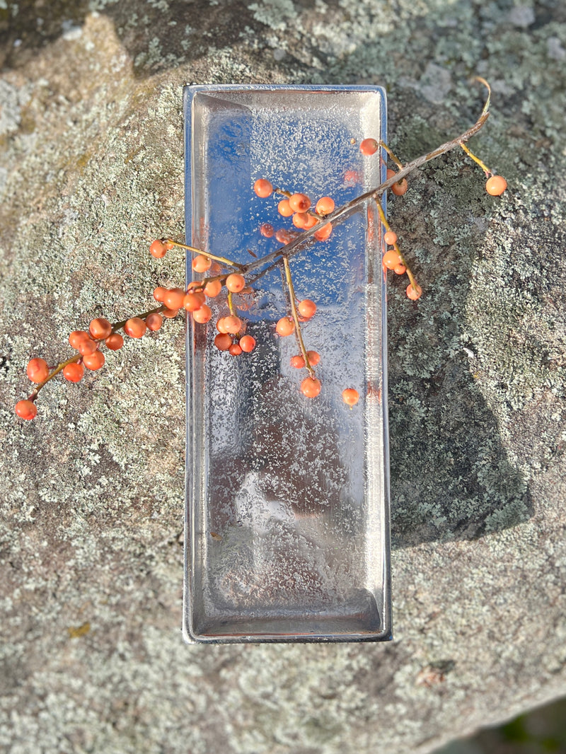 Aluminum Valet Tray with Raw Nickel Finish