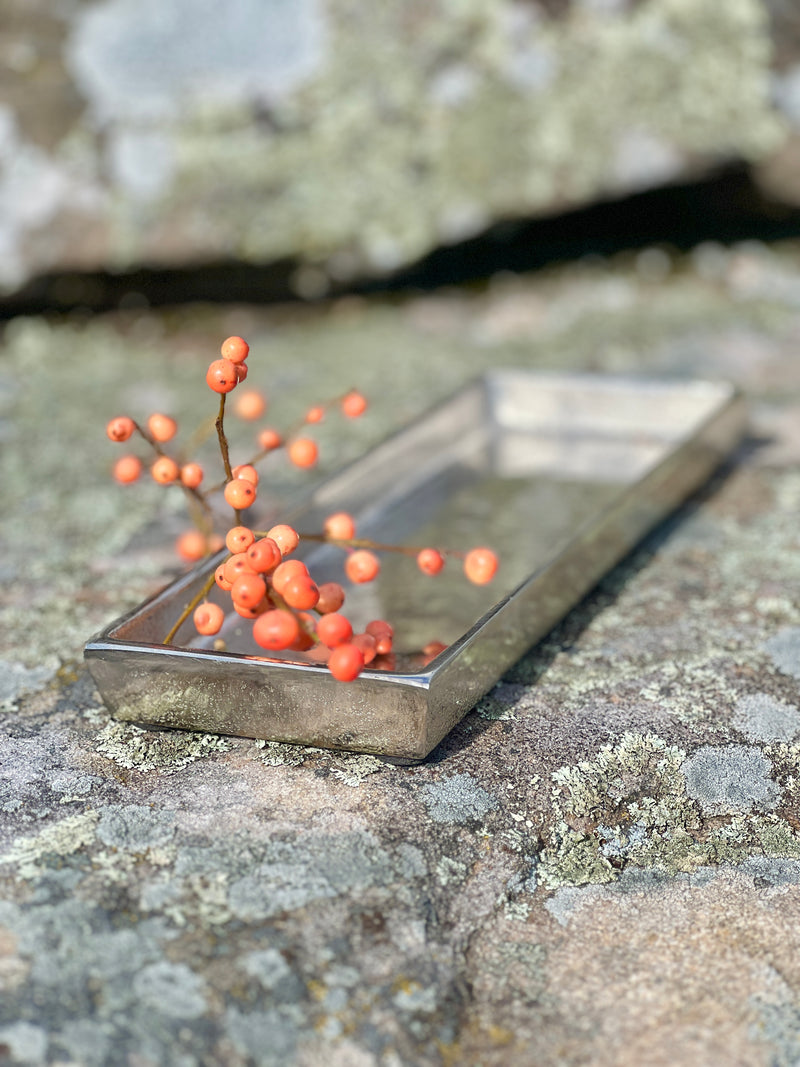 Aluminum Valet Tray with Raw Nickel Finish