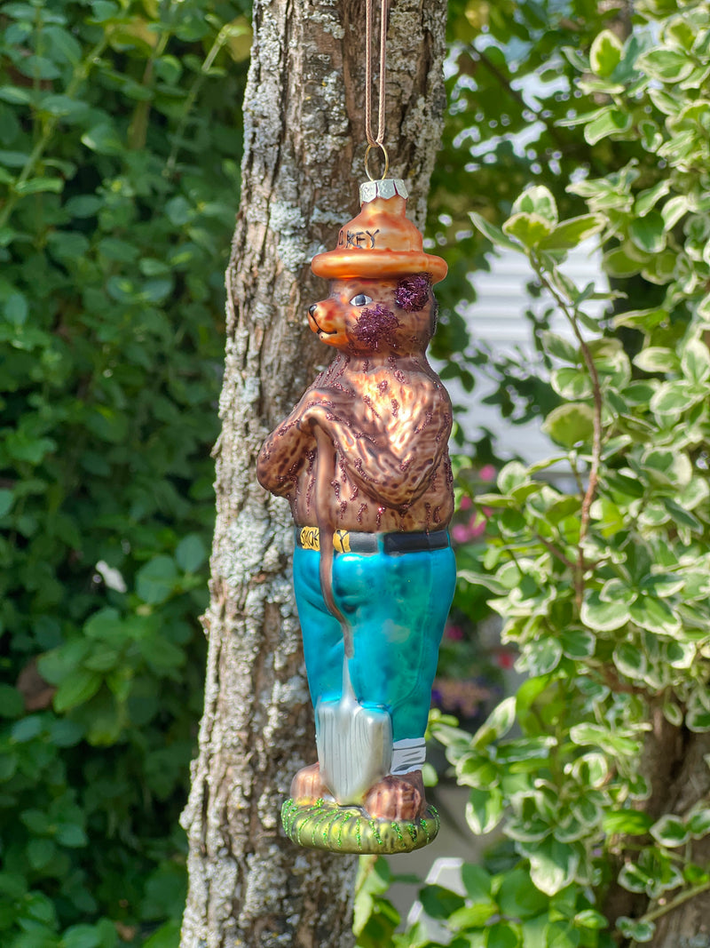 Glass Smokey the Bear Ornament