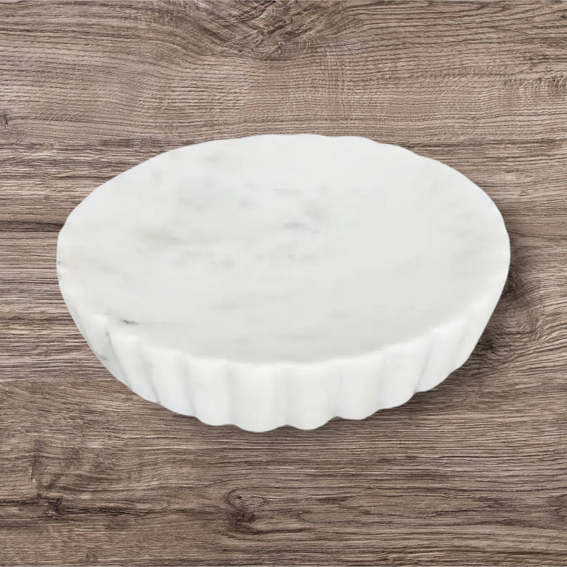 Grooved Marble Soap Dish