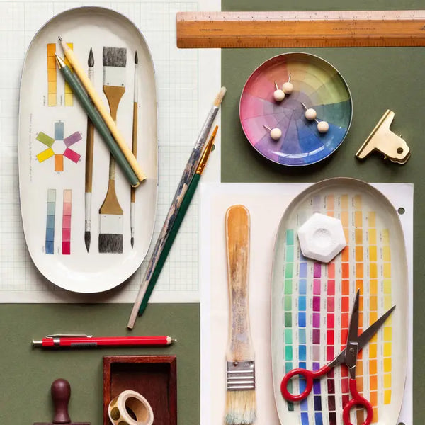 Colorful Artist Enamel Trays, Assorted