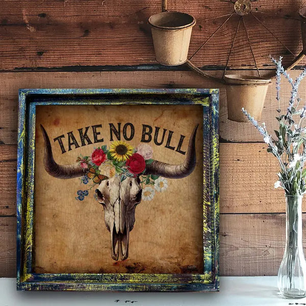 Whimsical Western Vibe Artwork in Bold Wooden Frames, 4 styles